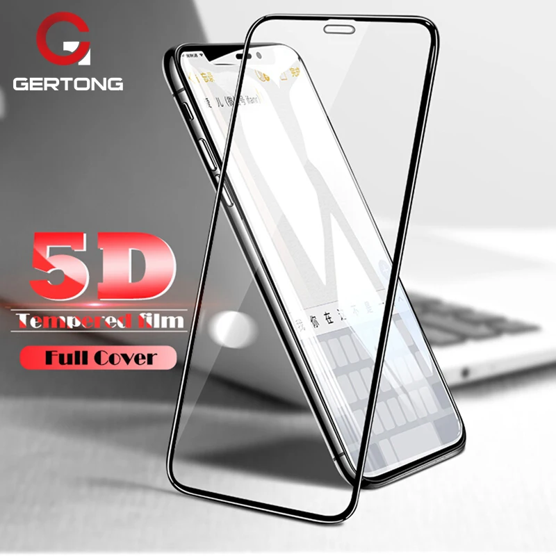 

5D Tempered Glass For iPhone XS Max XR 2018 X 8 7 6 6S Plus Full Cover Screen Protector Toughened Front Film Over 3D 4D