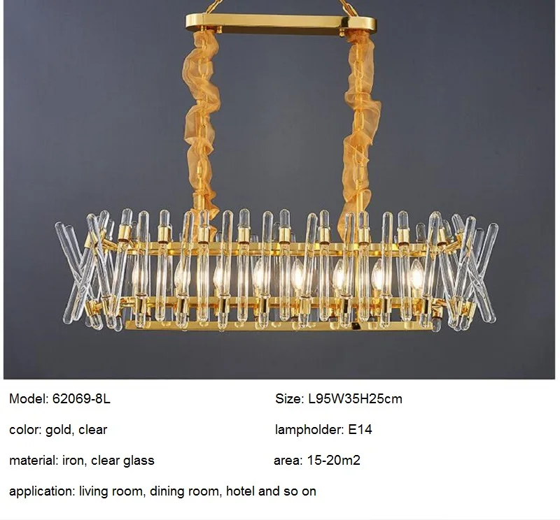 LUXURY CLEAR CRYSTAL GLASS CHANDELIER FOR LIVING ROOM POST MODERN GOLD CHANDELIER FOR DINING ROOM CYSTAL LAMP FOR HOME BEDROOM