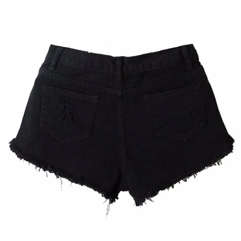 Летние шорты женские винтажные Клубные джинсовые шорты сексуальные хип-хоп Череп патч рваные шорты WY-01 LM75