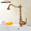 Retro Style Antique Brass Kitchen Faucet Cold and Hot Water Mixer Single Handle 360 Degree Rotation New Arrival Tap XT-25 ► Photo 1/6