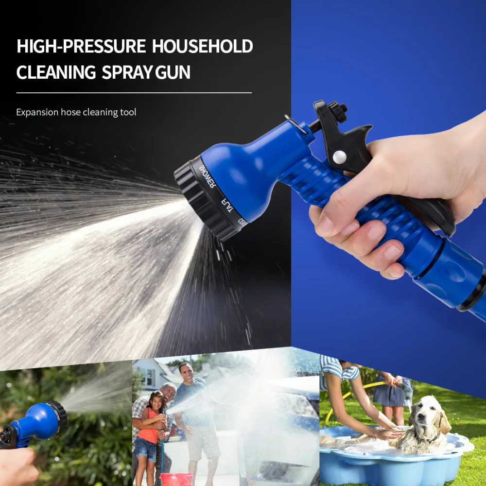 

75FT Garden Hose Magic Latex Tube Expandable Flexible Water Retractable Tube for Car Watering Irrigation Hose With Spray Gun