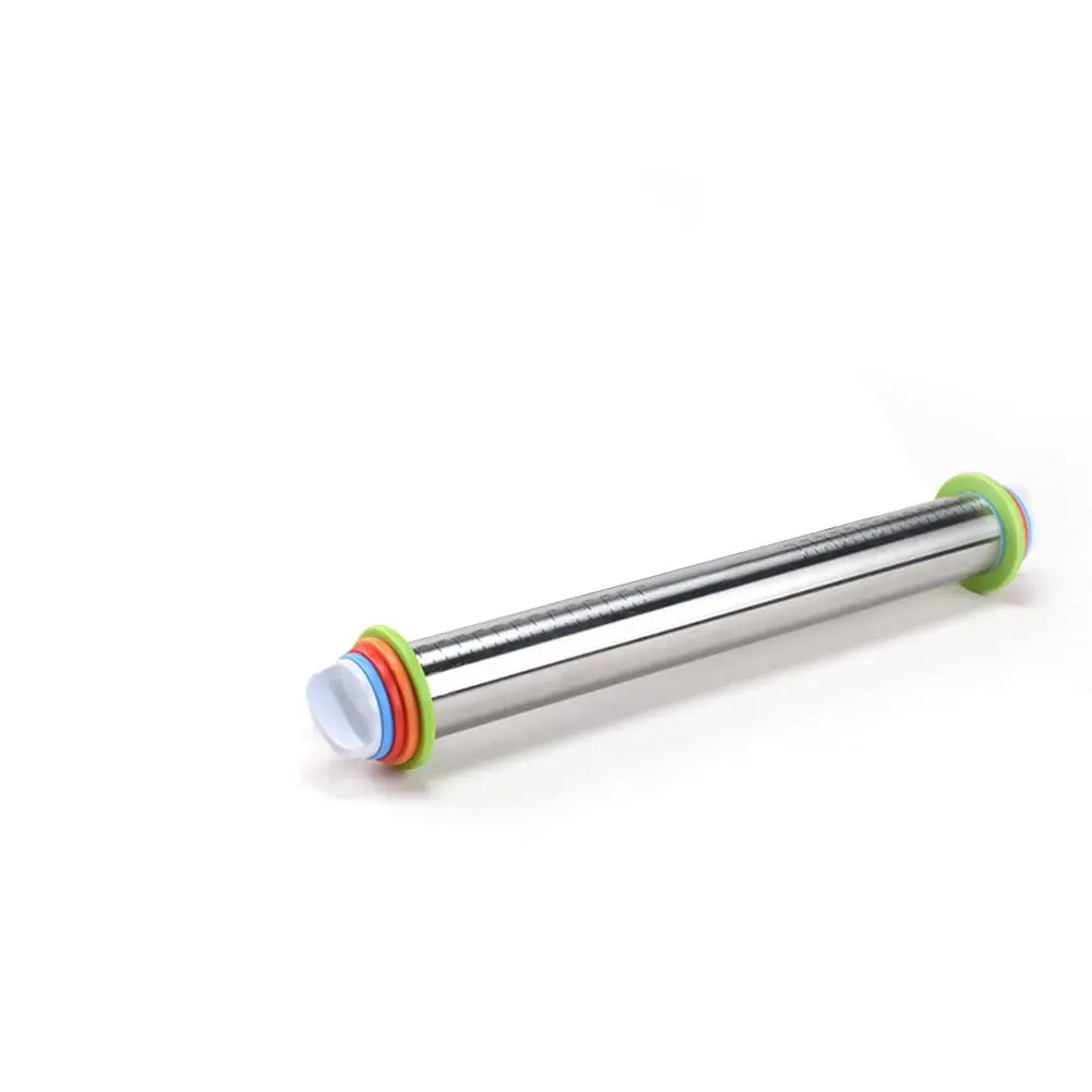 

Adeeing 17 Inch Adjustable Stainless Rolling Pin with Detachable Ring Dough Roller for Baking Cookie Pastry Pizza
