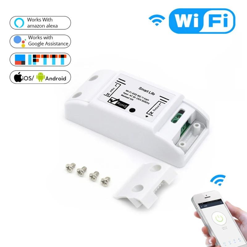 

SPetu WiFi Smart Light Switch Universal Breaker Timer Wireless Remote Control Works with Alexa Google Home IFTTT APP Smart Life