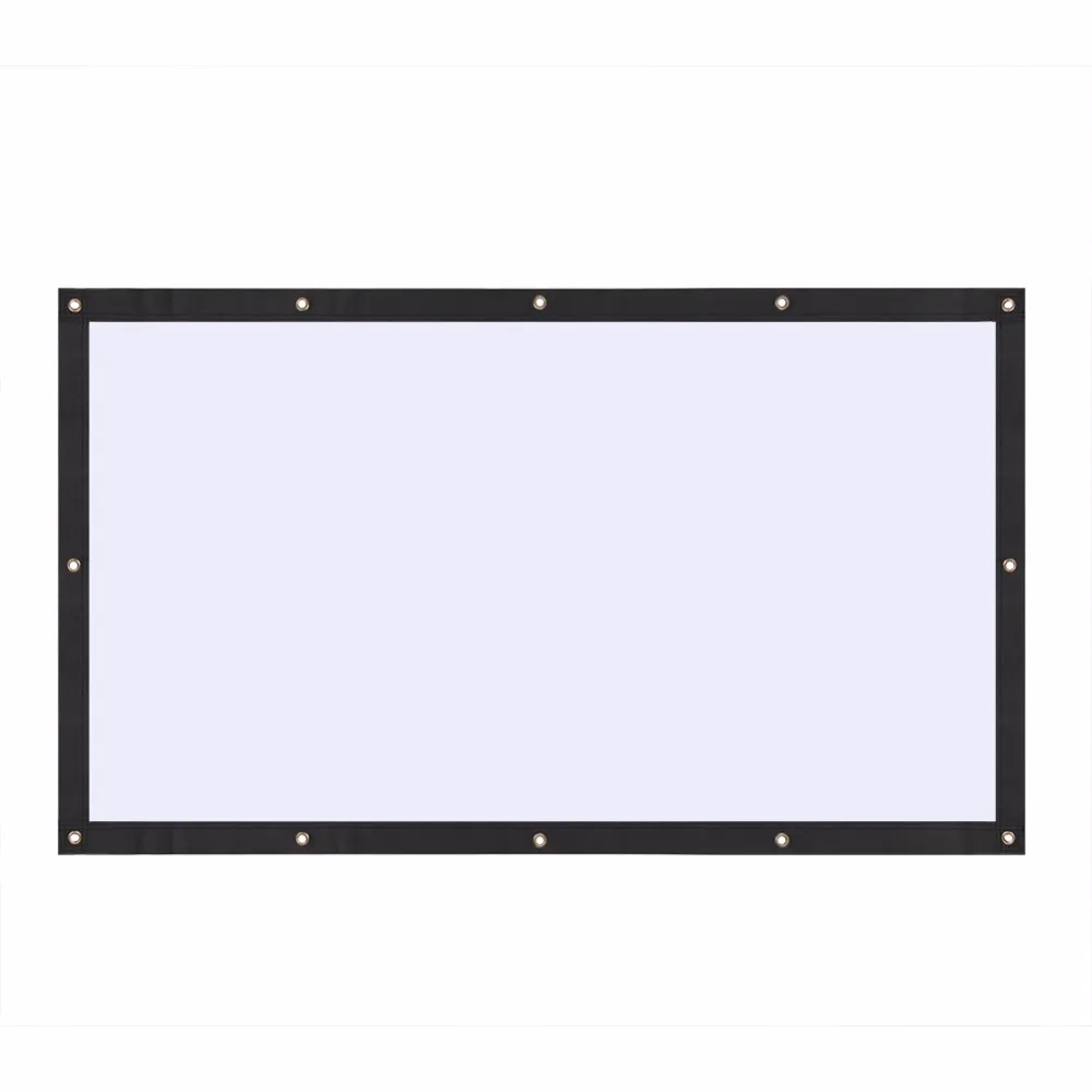 

16:9 PVC Movie Projection Screen Curtain Projector Film Home Theater with Hanging Hole 72inch