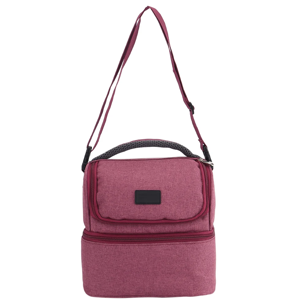 

Lunchbox Food Picnic Bag 7L Double Decker Cooler Cooler Tote Handbags Lunch Bags Insulated Solid Thermal for Men Women