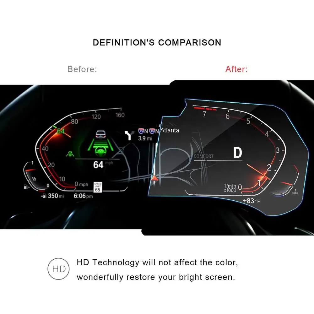 Billig RUIYA screen protector für BMW X5 G05 LCD instrument panel bildschirm, 9 H gehärtetem glas schutz schutz vor täglichen schäden