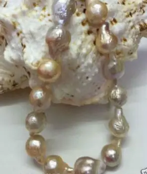 

free shipping Rare 15-19mm Natural South Baroque Lavender Akoya Pearl Fashion Necklace 18"