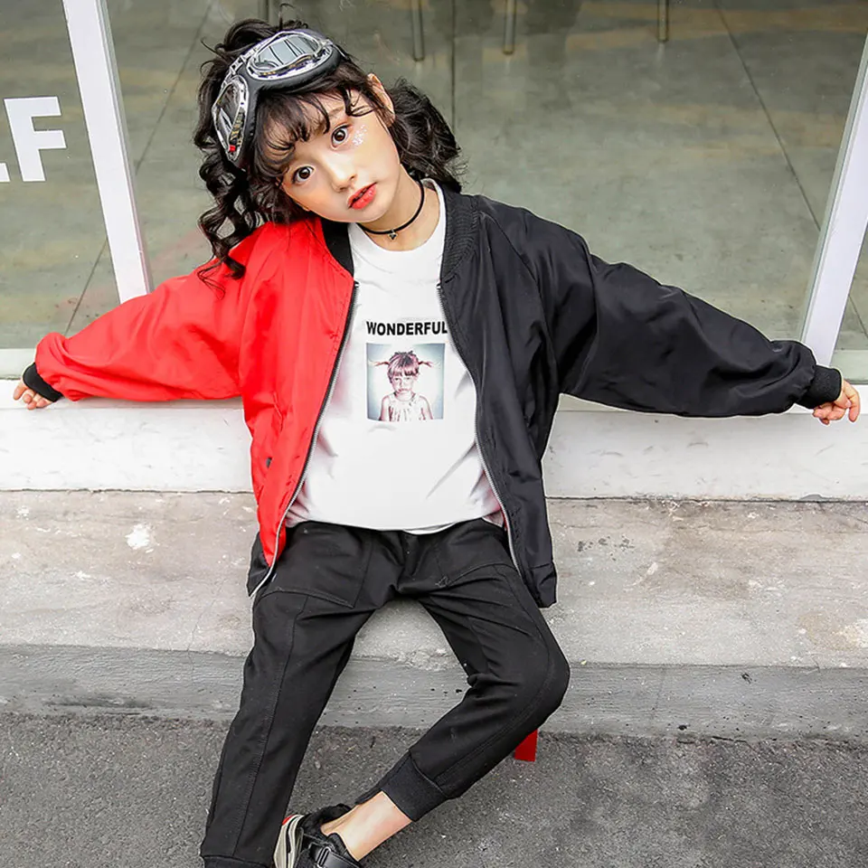 

Hot New 2018 Baby Girls Spring Casual Two Colors Windbreaker Coats Kids Girl Outerwear Patchwork Jackets Girls Cool Autumn Coat