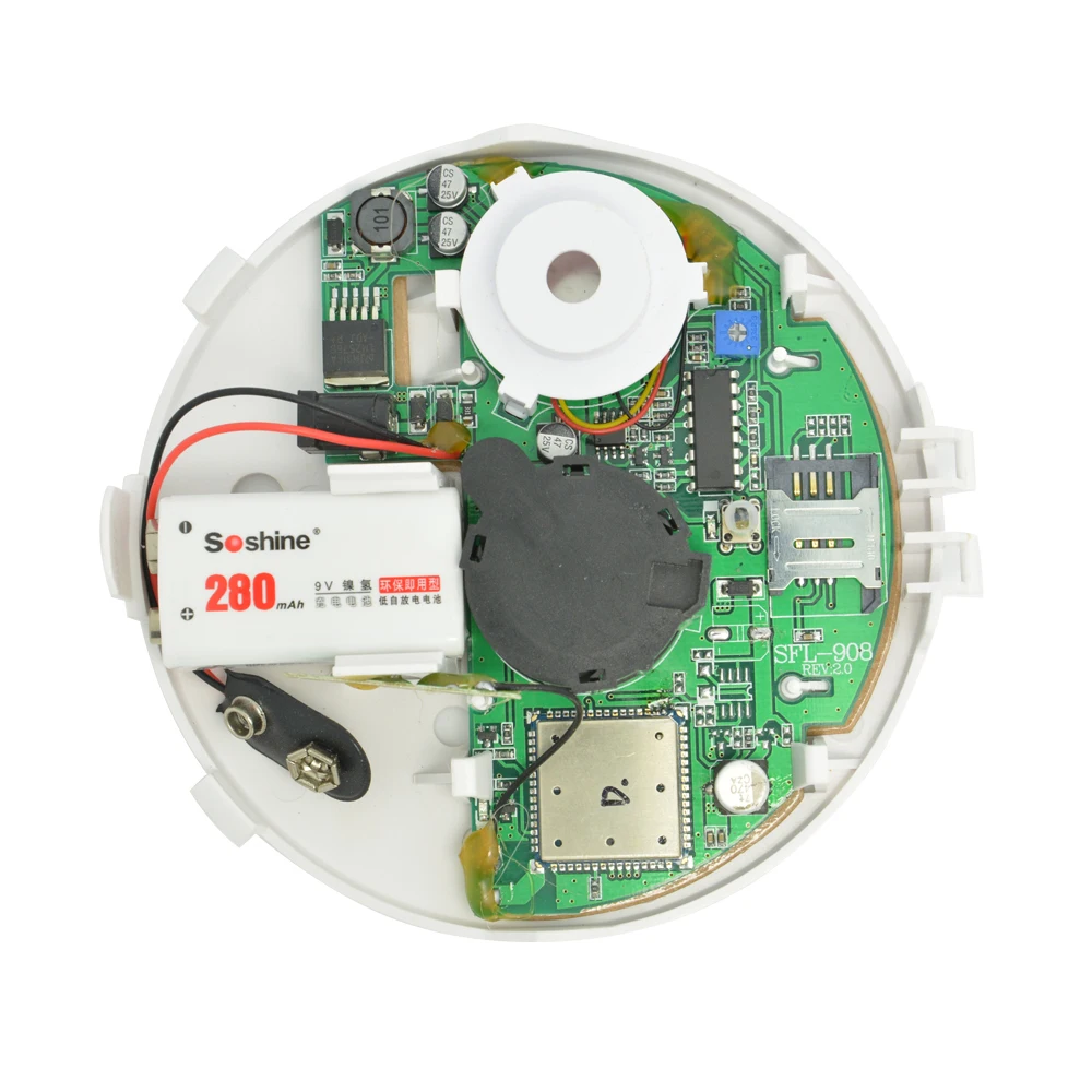 GSM Photoelectric Smoke Detector Compatible with UL217 standard home security fire alarm