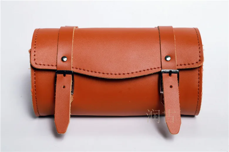 Perfect E0990 100% head layer cowhide Fixed gear bike Saddle bag Bicycle Hang back bag Handmade tool bag hot sale 31