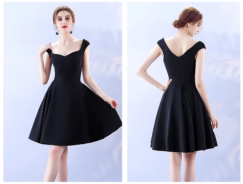 Vestidos de festa пикантные короткие женские элегантные скромные черные цветные