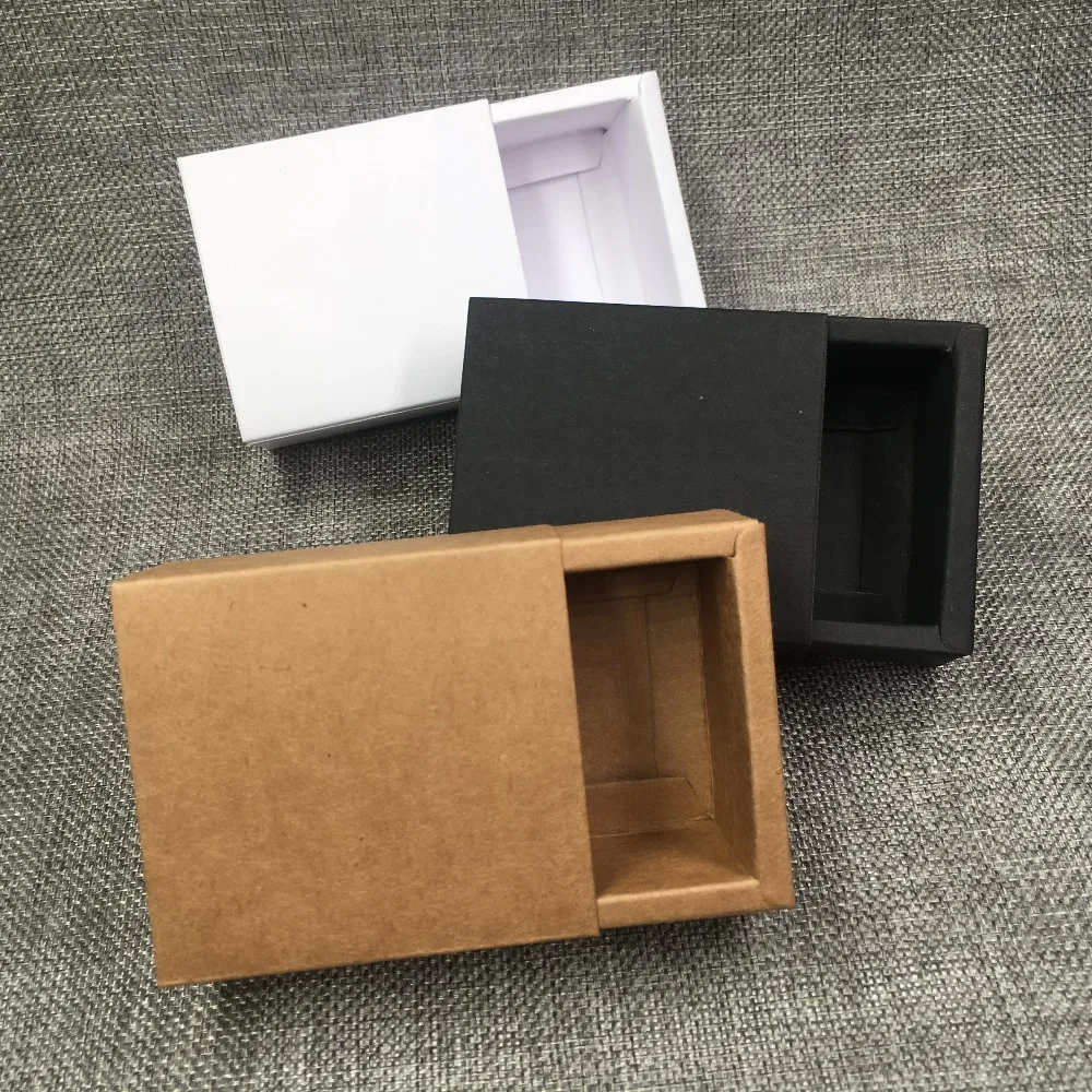 

24Pcs/Lot 7.1x6.5x3.6cm Cuboid Kraft Paper Cardboard Box Handmade Tea Chocolate Candy Cake Storage Packing Pull Push Drawer Box