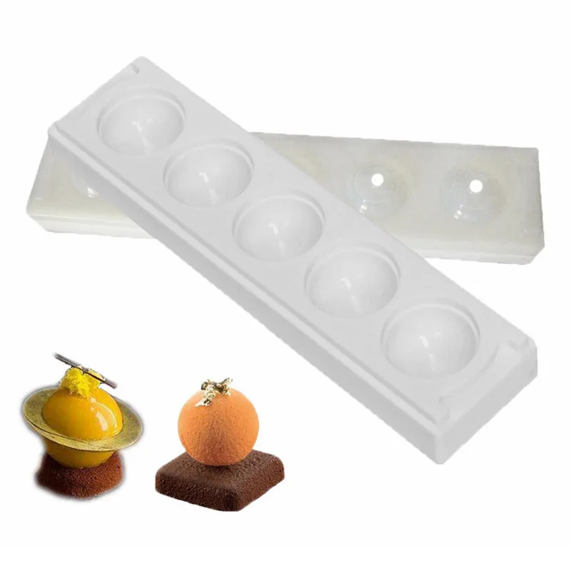 

White 3D Ball Shape Silicone Baking MoldMini Cakes Dessert Truffle Cake Decorating Tools