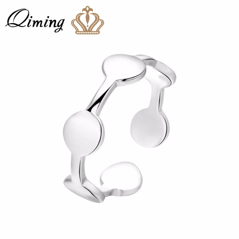 QIMING корейские простые геометрические Модные кольца для женщин Открытые