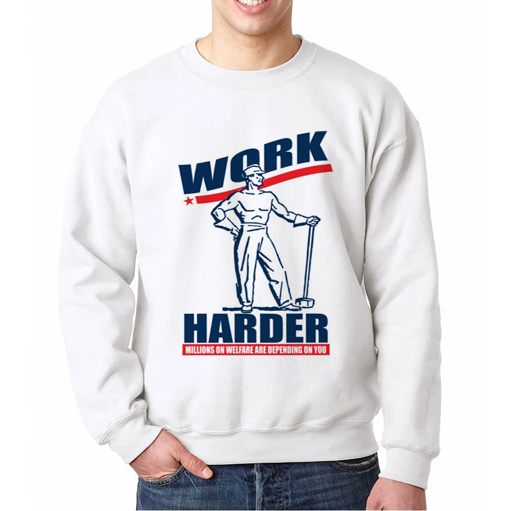 High Quality Fitness Male Oversized Sweatshirt Work Harder Funny Hoodies Tumblr Mens Tracksuit