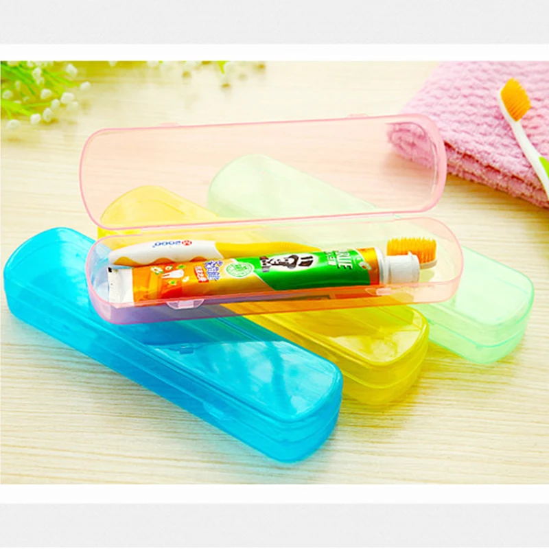 

Candy Color Travel Portable Toothbrush Toothpaste Storage Box Pink Container PP Toothbrush Organizer Case
