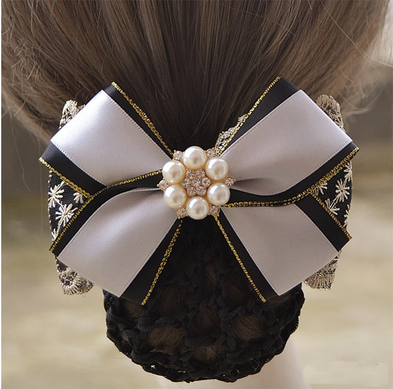 Мода ручной Офисные женские туфли галстук-бабочка заколка-зажим для волос Обложка бантом Чистая Бун снуд волос Accestory