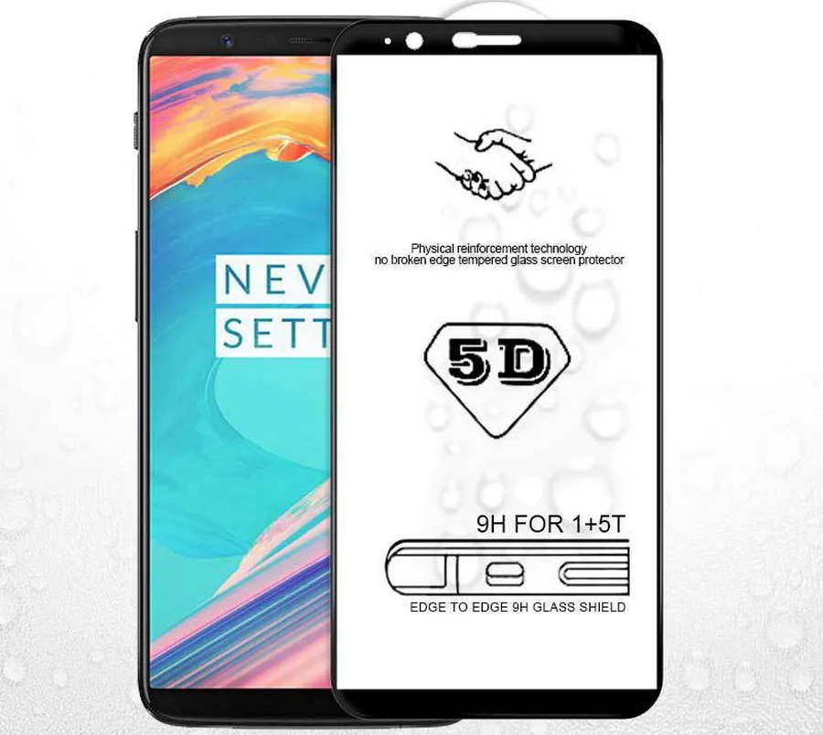100 шт 5D изогнутое стекло для Oneplus 6 T 5 T протектор экрана полное покрытие круглый край для One Plus 5 T закаленное стекло 1+ 6