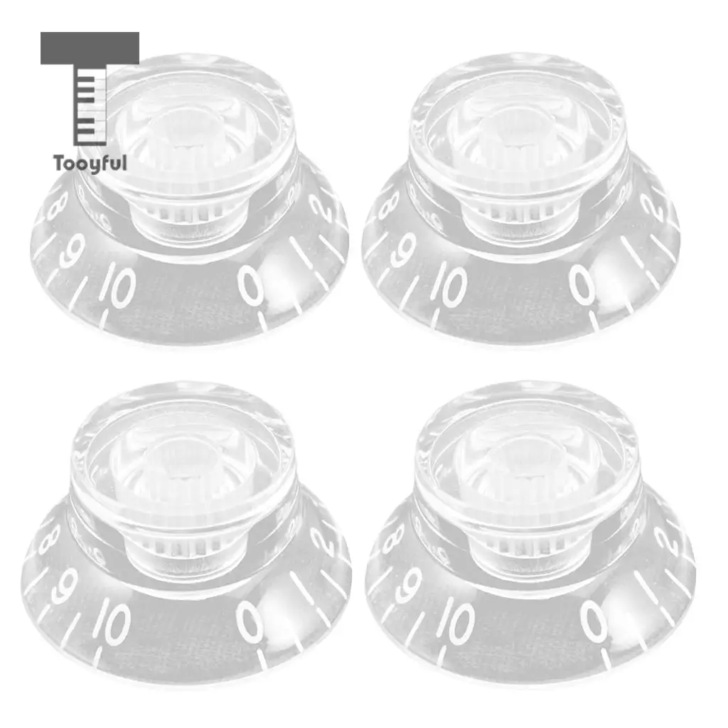 Tooyful 4pcs Acrylic Bell Speed Control Knobs Guitar Tone Volume Knobs for LP Electric Guitar Replacement Parts
