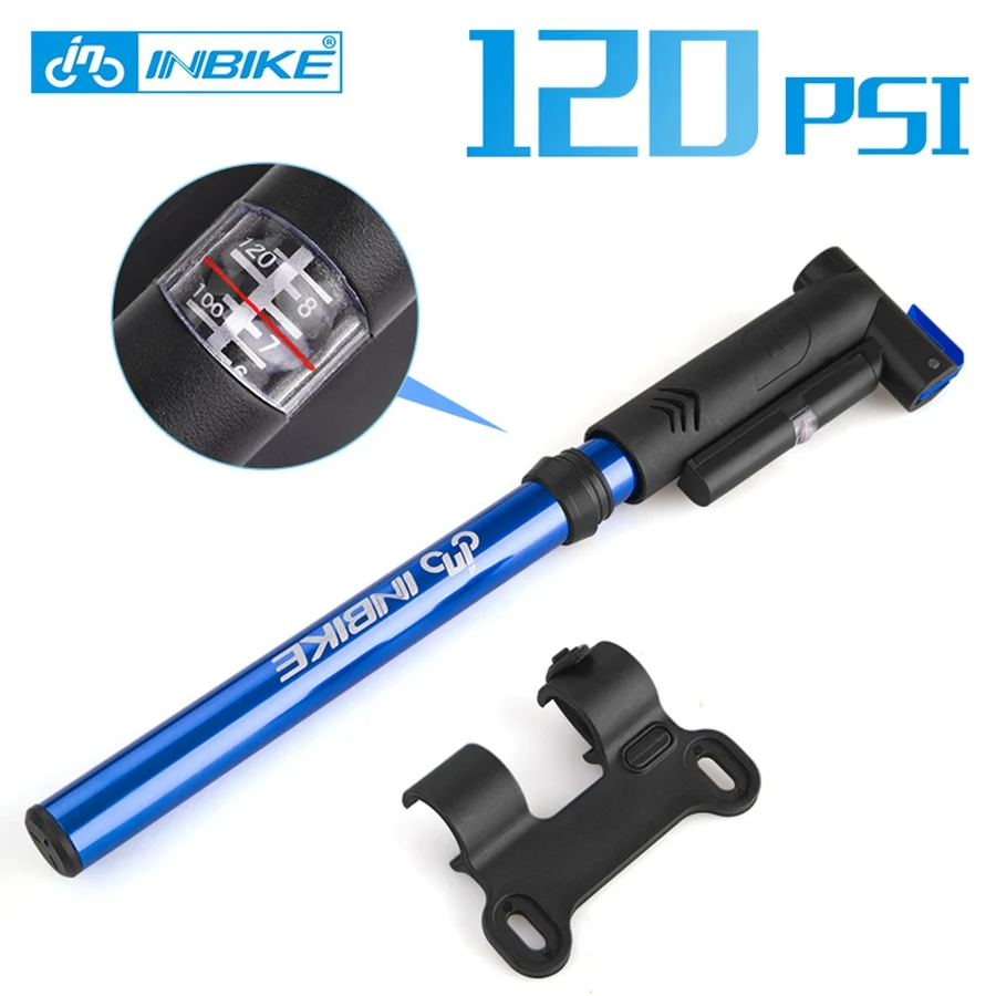 portable mini bike pump with pressure gauge Aluminum Alloy high