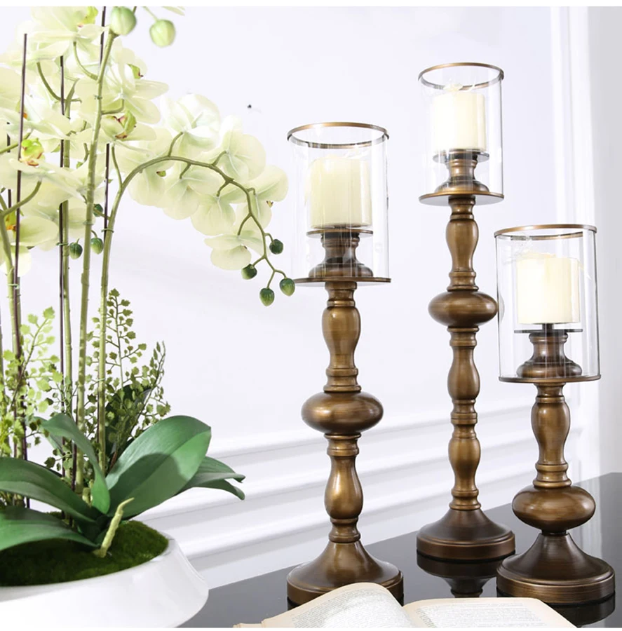 Crystal Candleholder Centerpieces For Wedding Candlestick Candle Holder Oil Lamps Zniczccan Lantern Chandelier Candlestick DDX20(
