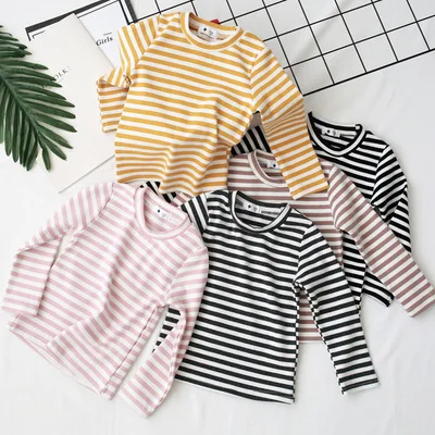 Autumn Winter Warm Baby Girls Long Sleeve T-shirt Children Casual Cotton Shirt
