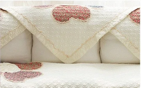 sofa cover Rustic sofa cushion fabric cotton sofa towel wood sofa cushion thickening couch cover flower5