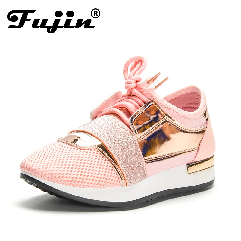 Fujin  Women Sneakers New 2019 Spring Fashion Pu Leather Platform shoes Ladies Trainers Chaussure Femme Women Casual Shoes