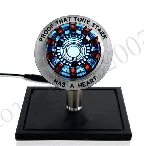 Новые Мстители 4 Железный человек дуга реактор дистанционный светильник супер герой Железный человек diy части модели собранные Фигурки игрушки для детей - Цвет: Stainless DIY Box