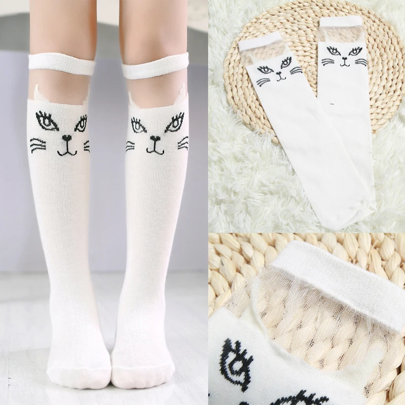 Cute Cartoon Children Sock lovely cat for baby girls children Knee High