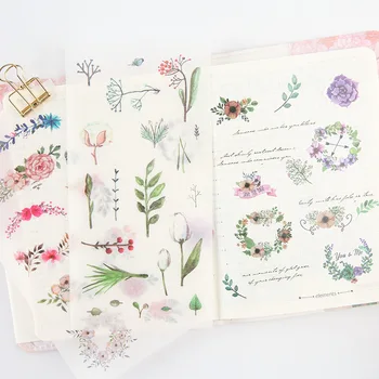 

6pcs/pack Midsummer Natural's dress Decorative Stickers Adhesive Stickers DIY Decoration Diary Stationery Stickers Children Gift