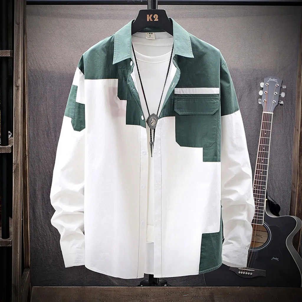 Men's shirt Camisa Fashion long sleeve Shirt men New Style Longsleeved For Leisure Overalls Male Blouse Top Camisa masculina