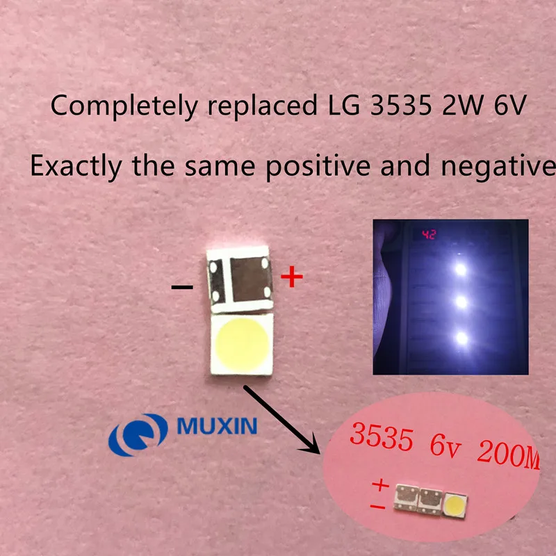 

50pcs LG Innotek LED LED Backlight 2W 6V 3535 Cool white LCD Backlight for TV TV Application