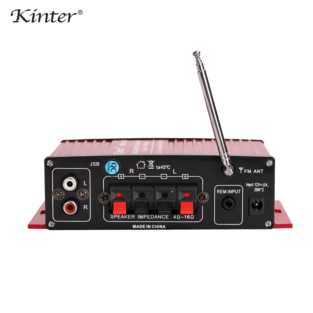 Amplificador de potencia de salida digital Kinter MA-120 de alta fidelidad compatible con entrada auxiliar SD USB y sonido estéreo de radio FM tensión de entrada DC12V