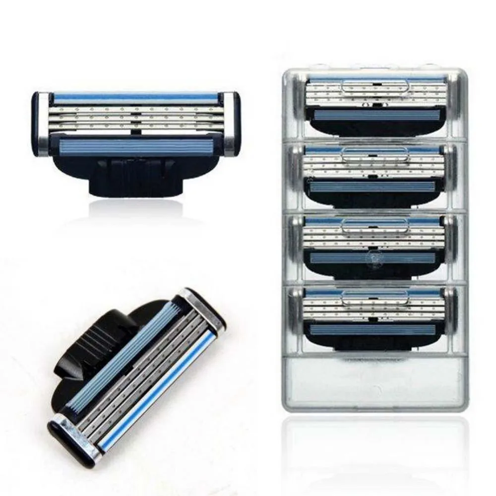 2016 Free Shipping 4pcs/lot Blades Shaving Razor Blades for Men  Mache 3 Power Shaver Blades