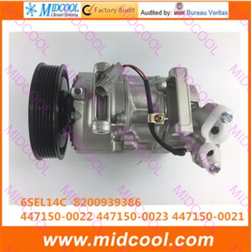  HIGH QUALITY AUTO AC COMPRESSOR 6SEL14C FOR 8200939386 447150-0022 447150-0023 447150-0021
