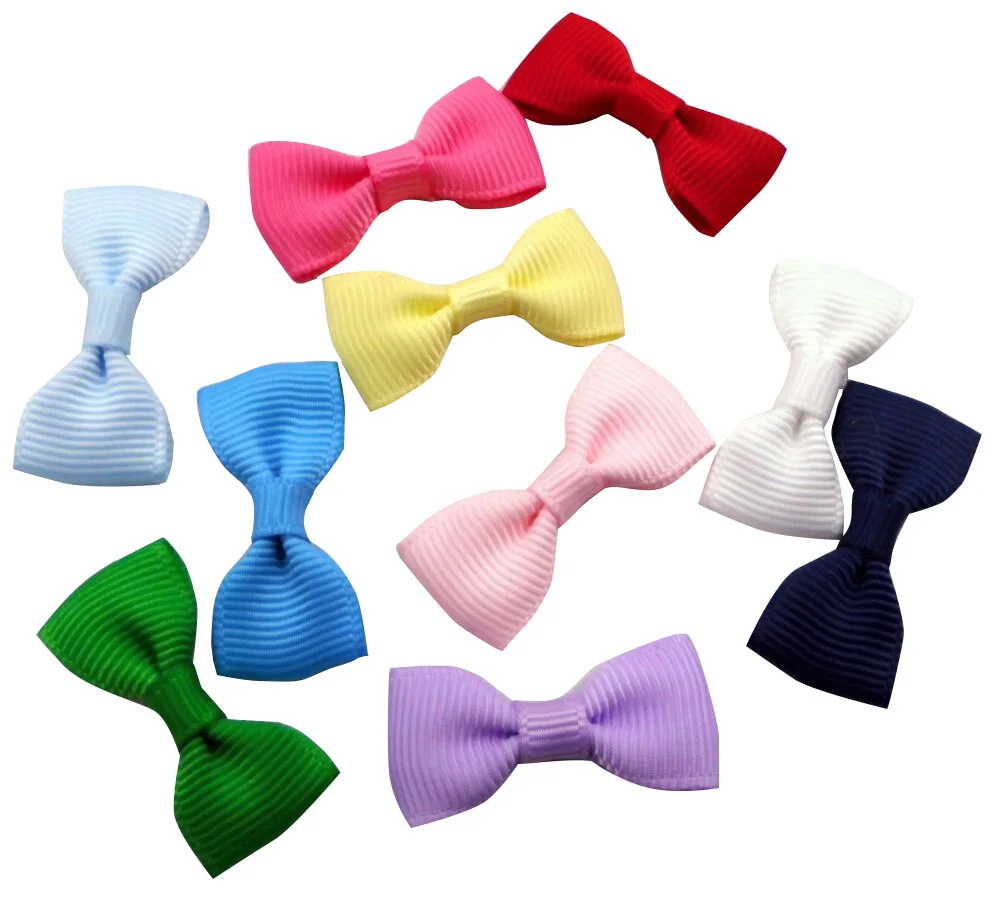 

1.25" Solid Grosgrain Mini Bow tie Diy Hair Accessories 100pcs (No Clip)