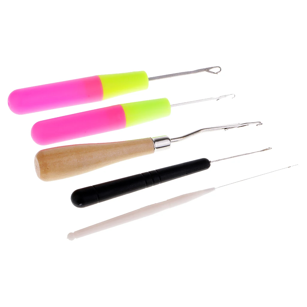 5pcs Crochet Latch Hook Lock Needles for Hair/ Micro Braid Needle Dread Lock