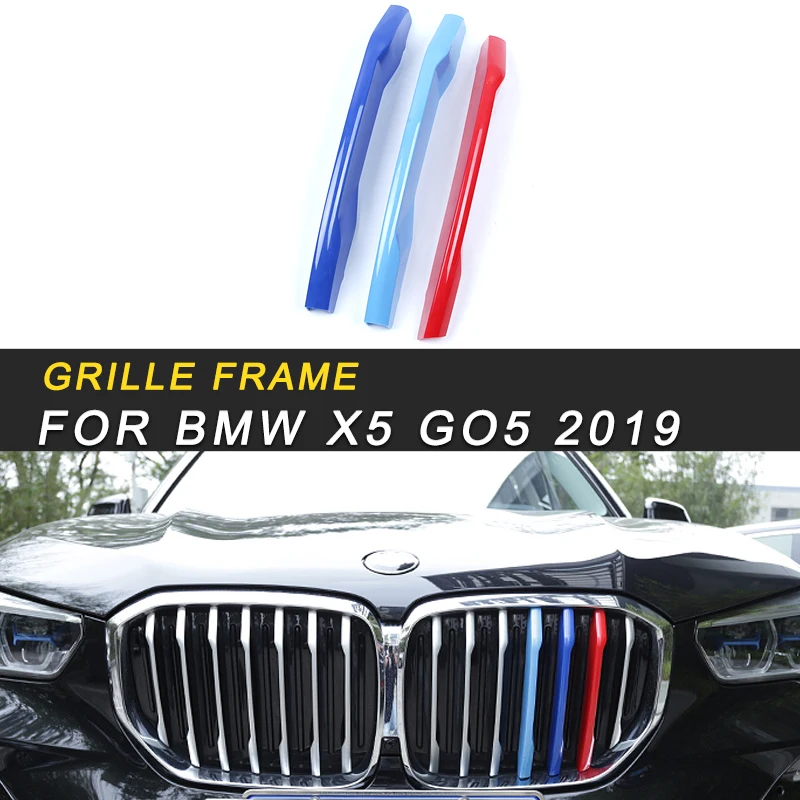 

For BMW X5 2019 Car Styling Front Hood Middle Net Bumper Grille Frame Sticker Cover Trim Exterior Accessories