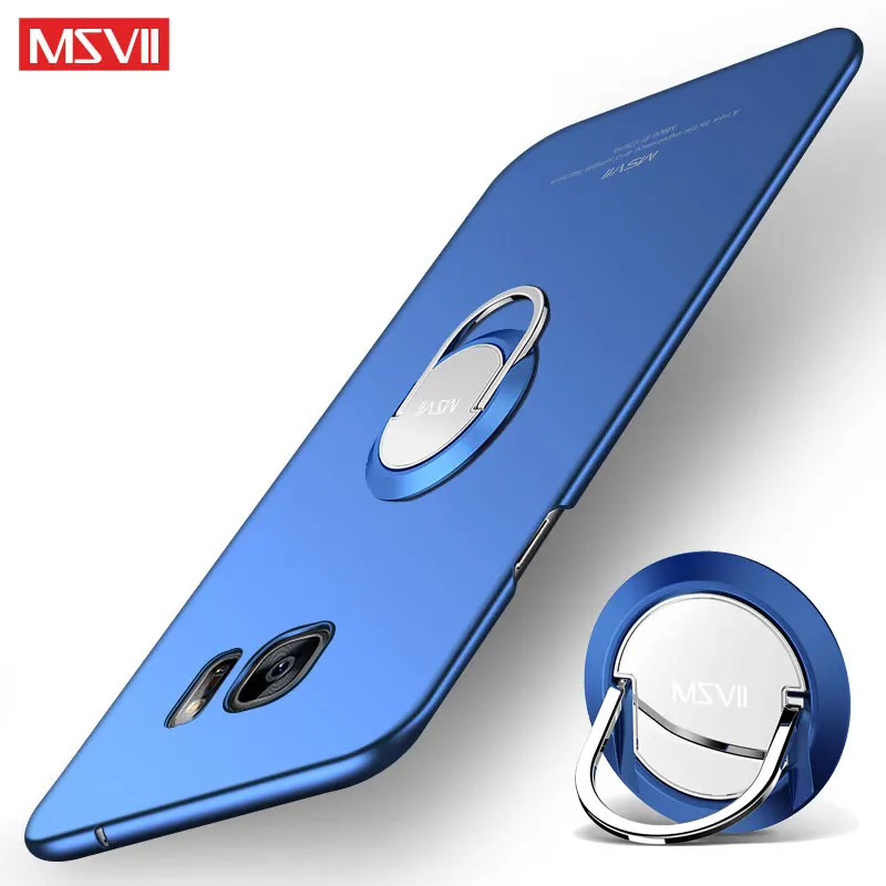 Для samsung Galaxy S6 Чехол MSVII палец кольцо тонкий чехол для S 6 Edge жесткая задняя крышка