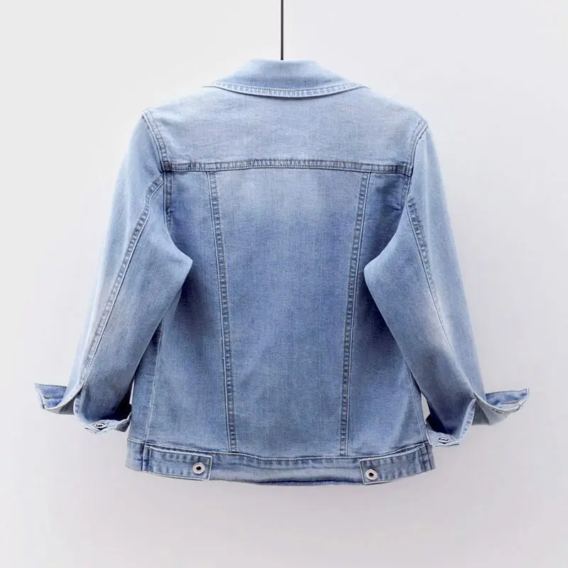wonderful  Elastic denim jackets women's short 2020 spring summer wild self-cultivation seven-point sleeves la