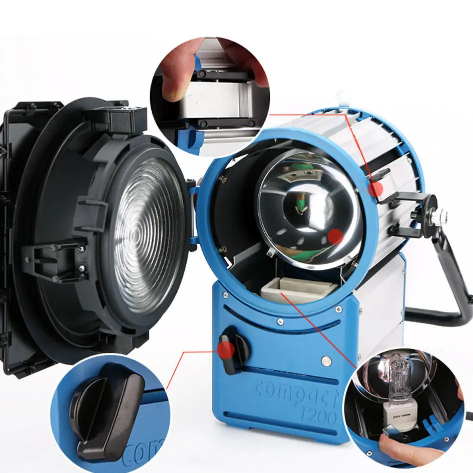 ALUMOTECH 100% совместимый ARRI 1200W HMI Fresnel Light + 575W & балласт Flicker Free освещение для