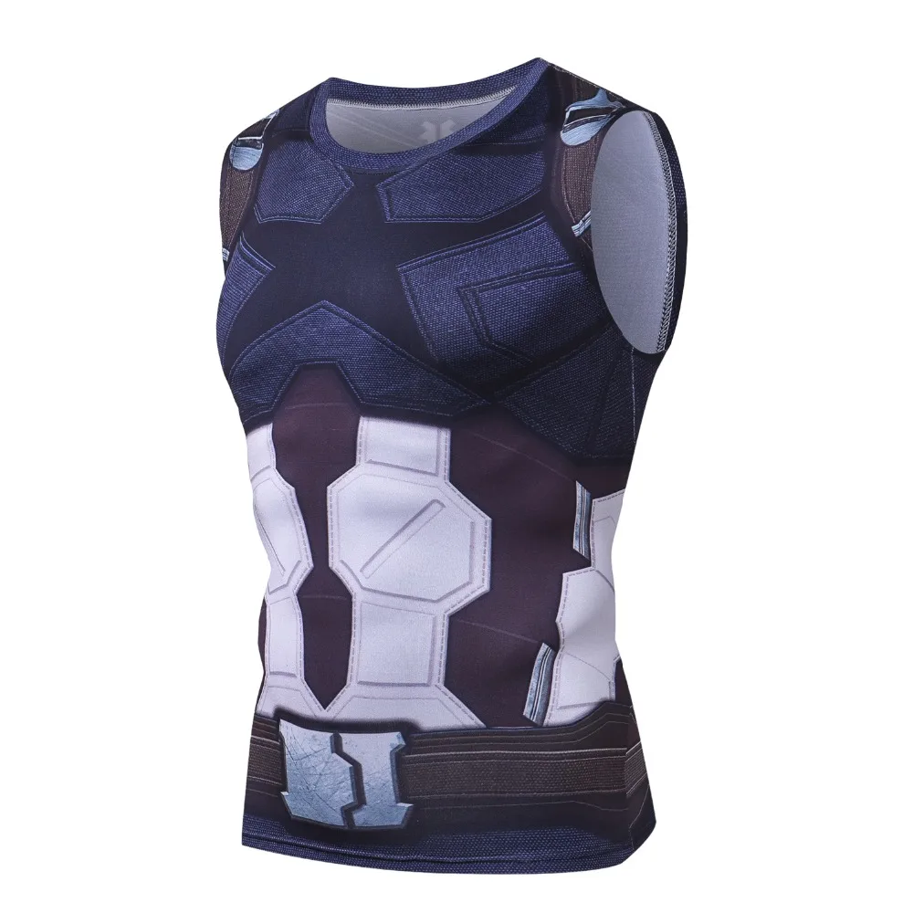 

2018 Marvel 3D Printed Captain America Tank Tops Men Exercise Fitness Clothing Sportswear Bodybuilding Muscle Vest Tanktop