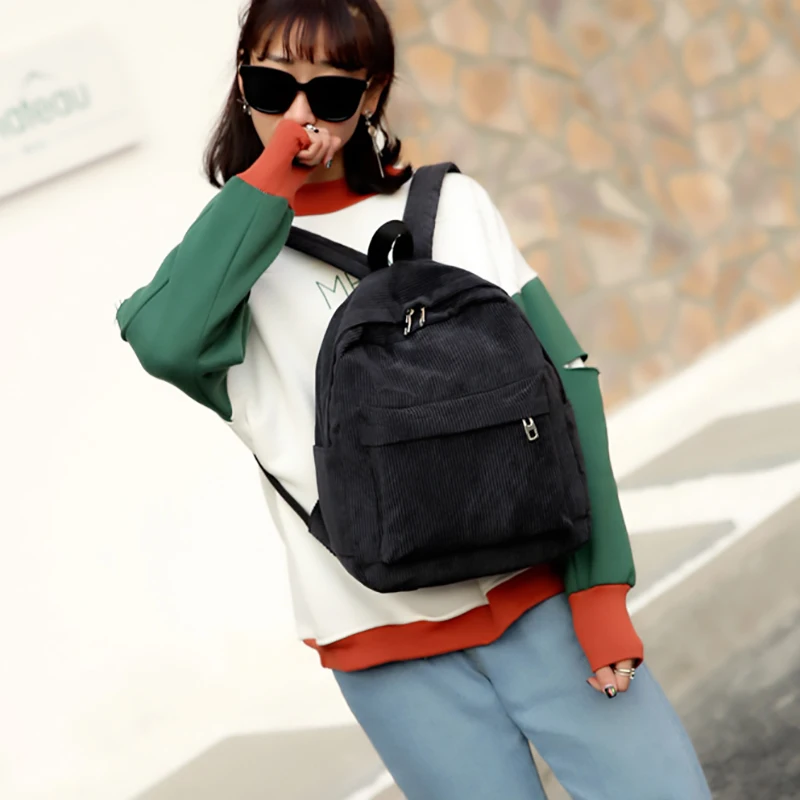 2018 nuevo de pana Mochila mujer de Color puro de viaje de la mujer moda bolsa de doble Mochila mujeres Mochila Diseño de paquete 2018 nuevo de pana Mochila mujer de Color puro de viaje de la mujer moda bolsa de doble Mochila mujeres Mochila Diseño de paquete