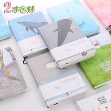 1/2 шт. наша история начинается Цвет страниц Тетрадь резюме Иллюстрированный толще Тетрадь синий дом/ходить в одиночку/лунный свет Лес серии