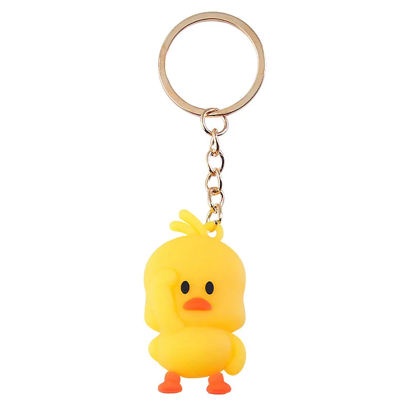 Милый маленький желтый брелок утка танцевальная Вибрация маленькая Желтая кукла