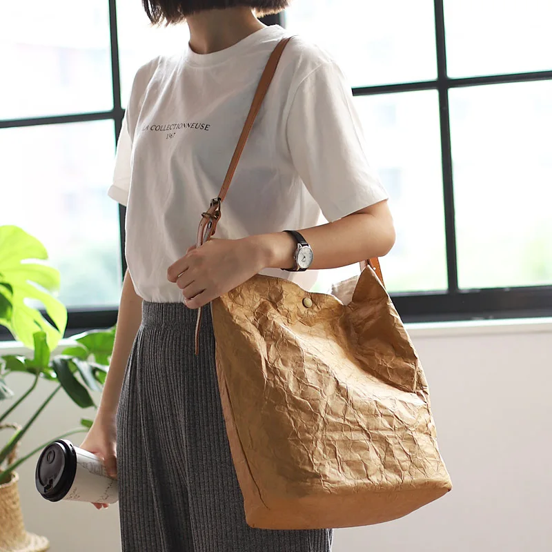 Yeqofcd сумка-мешок, модные сумки через плечо, сумка-портфель, морщины, вместительные сумки, моющиеся сумки из крафт-бумаги, сумки через плечо, женская сумка-мессенджер