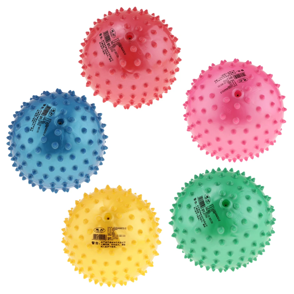 6Inch/15cm Creative Inflatable Ball Simulation Rubber Ball PVC Inflated Knobby Bouncy Ball Massage Spike Sensory Ball Baby Toy