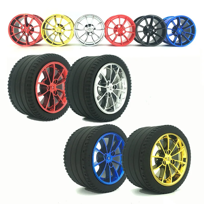

1pcs moc Race Car Model Plating Wheel Hub Building Block Accessories Technology Series Chrome Rims compatible 42056 20001 3368