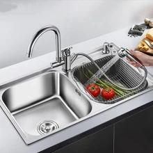 A1 304 ручная раковина из нержавеющей стали, кухонная раковина с двойным лотком, посылка, раковина для бассейна, утолщенная раковина LU4258